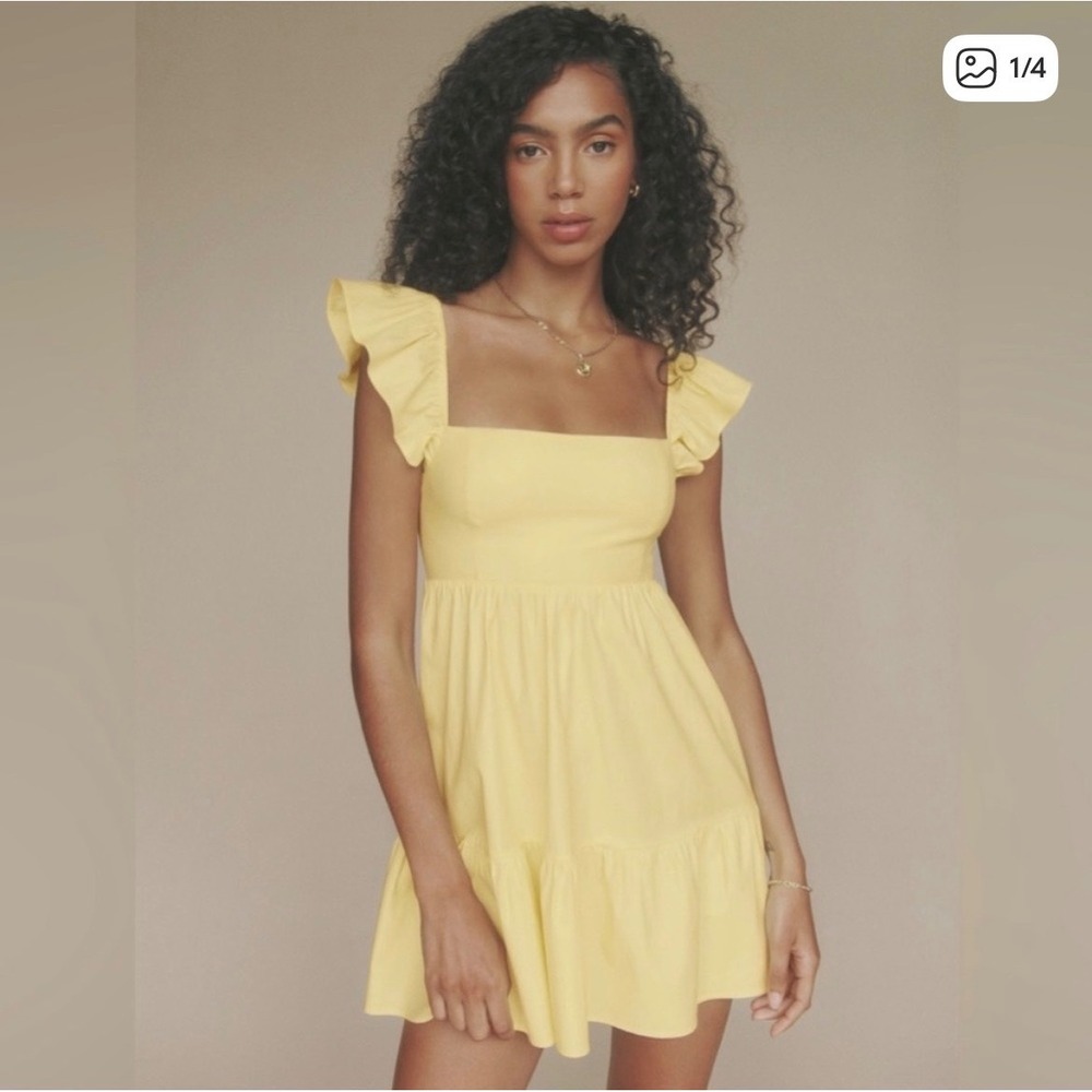 Reformation Jeune Dress in Zest (Butter‎ Yellow), Women's Size 6